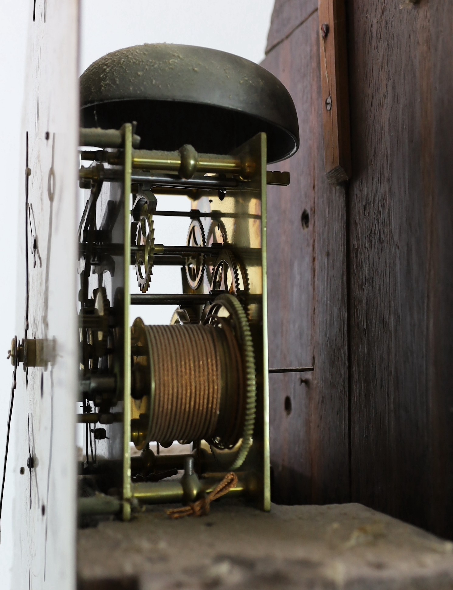 Jonathon Watson of London. A George III brass mounted mahogany eight day longcase clock, 49cm wide, 211cm high